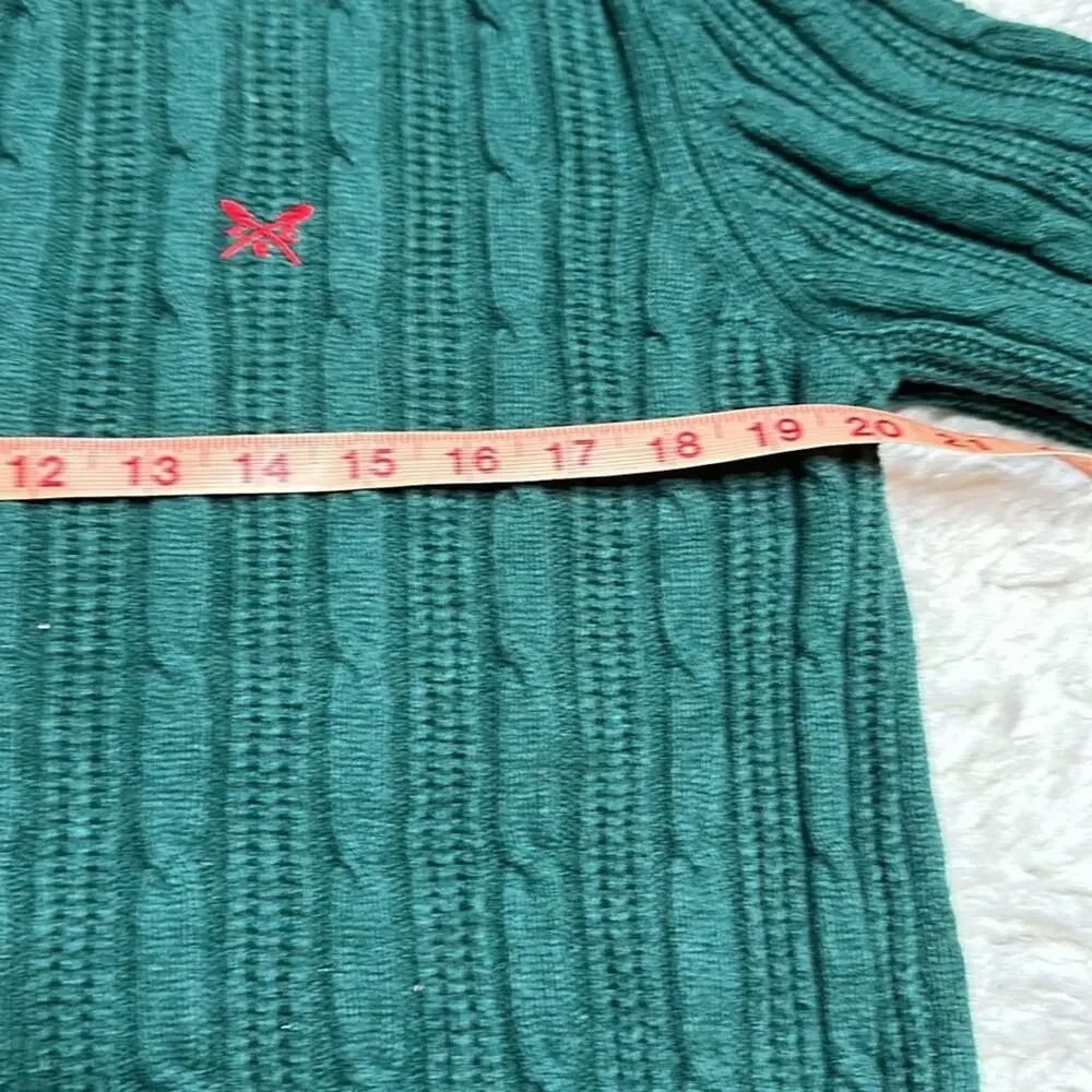 Crew Clothing Company Lambswool Blend Pullover Green Quarter Button Up Sweater